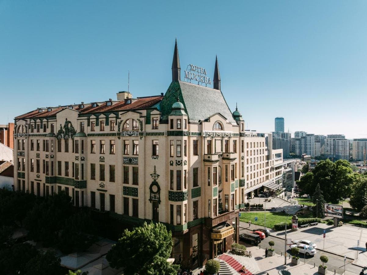 Hotel Moskva's green-roofed art-nouveau building on Terazije